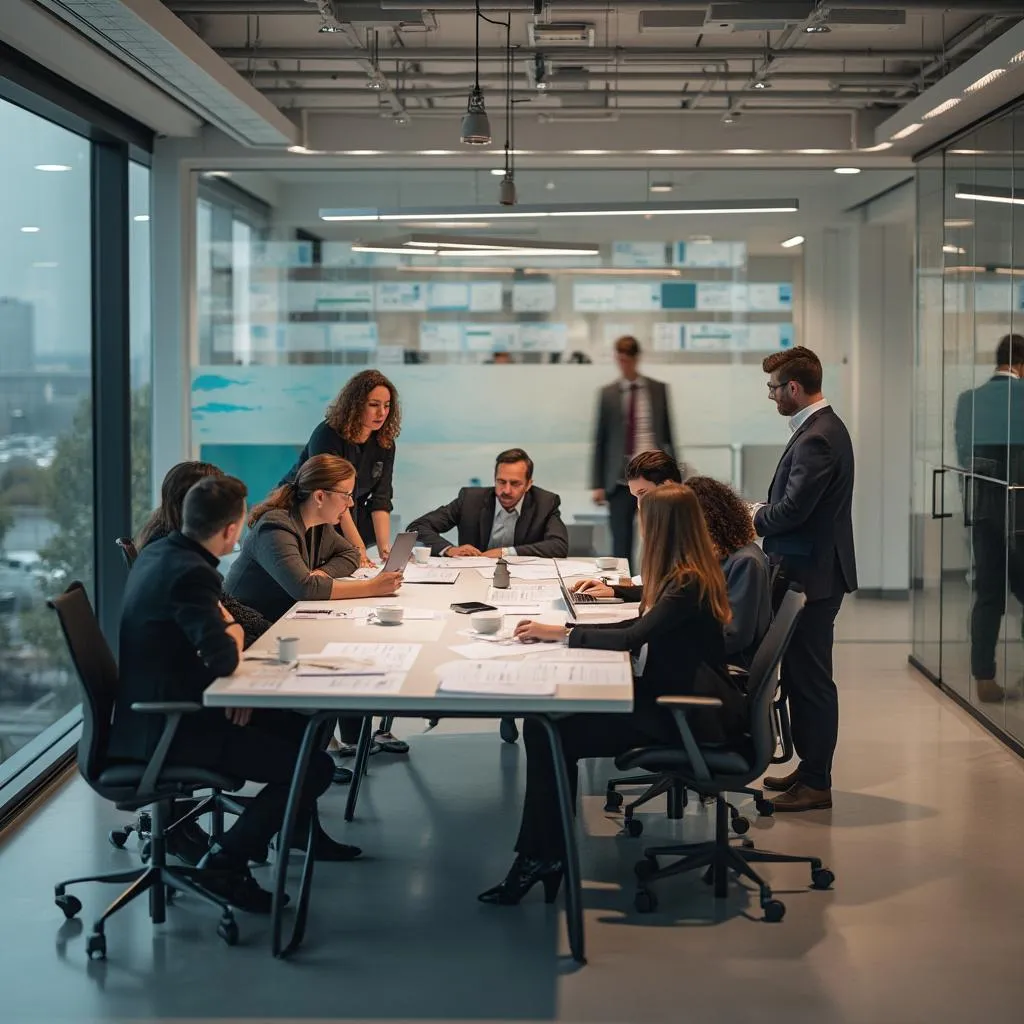 Emprendedor social con su equipo